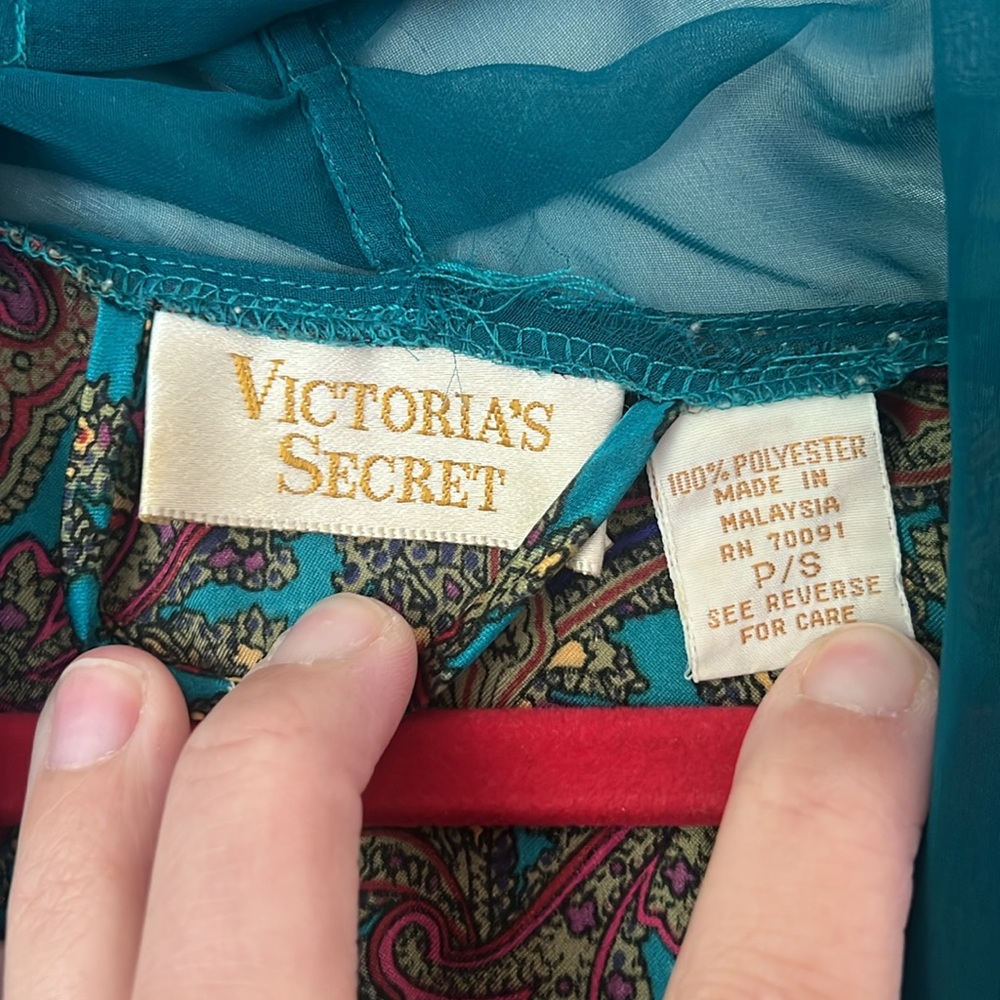 Victorias Secret 90s Gold Label Paisley Print Robe Sz Small ♠️ - Picture 4 of 6